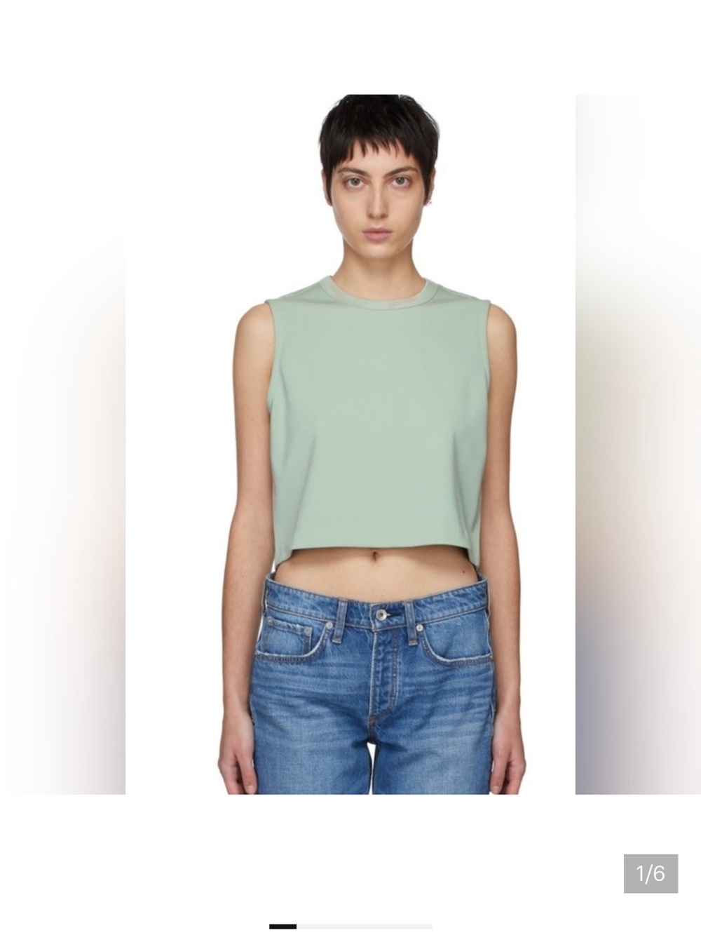 rag & bone Mint Green Cropped Sleeveless Tank